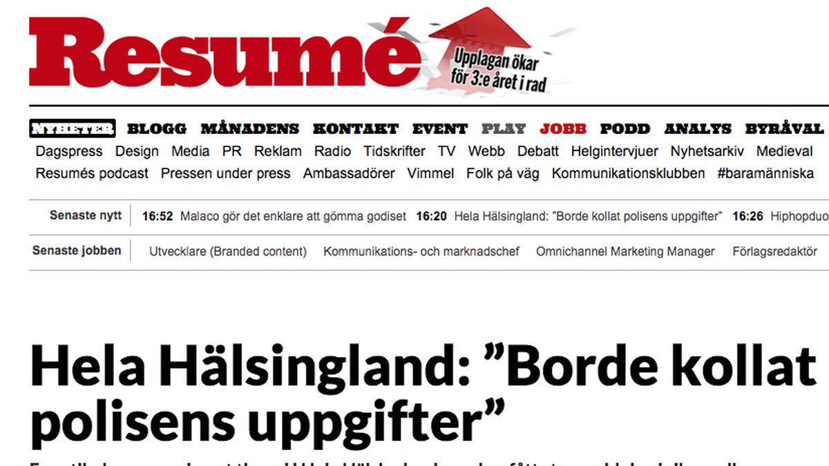 Resumé skriver om Nyheter24:as granskning.
